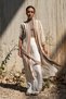 Women's 100% Cotton Cream Cinnamon Long Kimono - Belted Summer Kimono Jacket, Oversize - 3
