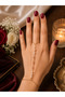 Women's Şahmeran Hand Chain with Pearl and Butterfly Detail Elegant Bracelet Ring Jewelry Accessory - 3
