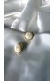 Women's Gold Detailed Round Cream Color Earrings - 3