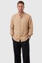 Camel 97% Cotton Muslin Fabric Breathable Summer High Collar Relaxed Fit Men's Shirt 2602620 - 2