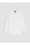 Ozmarka New Season White Slim Fit Dobby Men's Shirt - 5