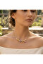 Gold Color Pink Enamel Fish Charm Model Steel Necklace - 2