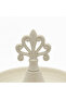 Cream Round Metal Serving Tray with Ornate Finial - 15×13 cm - 2