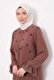 Coffee Stone Embroidered Ferace - 5