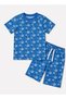 Boys Blue Soccer Print T-Shirt and Shorts Co-ord Set - 6