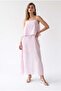 2198 Women's Flounce Modal Lined Strap Maxi Dress Pink - 5