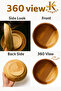 white Teak wood Round Plate (Size-8 inch) -Set of 2 - 3