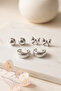 Bow, Hoop and Round Models Triple Earring Set - 8