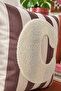 Punch Embroidered Throw Pillow Cover - 43*43 cm - Mocha Letter C - Pnk001 - 2