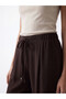 Brown Elastic Waist Carrot Cut Women's Trousers - 3
