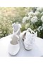White Karnıyarık Cross-Back Bow Sand Glitter High-Heeled Evening Dress Shoes - 4