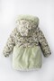 Floral Patterned Hooded Bow Detailed Plush Fur Lined Zippered Winter Girl's Coat-Coat - 4