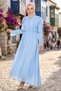 Ruffle Lace Modal Lined Tulle Dress Baby Blue Hnt8618 - 2