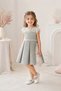Girl's Belted, Detachable Brooch and Lined Linen Dress with Lace Detail for 1-5 Years Old - Birthday, Holiday, Wedding, Party, Special Occasion