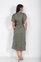 Women's Double Breasted Collar Lined Polka Dot Flounce Satin Midi Dress - 4