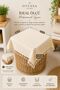 Cotton Laundry Basket Cover Square Textured Decorative Basket Cover with Tassels 50X50 cm - 2
