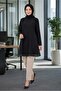 Women's Chiffon Detailed Front Soft Textured Long Sleeve Tunic/ Undershirt Black Color