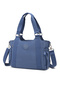 Daily Medium Size Waterproof Crinkle Fabric Women's Shoulder Bag Blue - 2