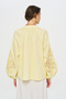 Women's Blouse with Openwork Lace Detail on the Sleeves and High Collar - 5