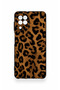 Samsung A22 Compatible Dark Leopard Leather Patterned Silicone Case - 4