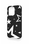 iPhone 15 Pro Compatible Black Mega Star Patterned Silicone Case - 4