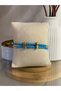 Women's Steel Blue Knitted Leather Bracelet |   Adjustable Bracelet with Gold Color Details - 2