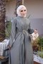 Khaki Bolero Dress with Buckle Detail - 4