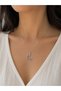 316L Stainless Steel Crescent Necklace with Floral Detail – Elegant Design Gift Necklace - 3