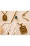 Letter D Evil Eye Beaded Gold Color Vintage Plate Women's Necklace - 2