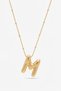 Women's Steel Curved Balloon Letter Figured Ball Chain Letter Necklace - 3