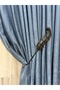 Decorative Leaf Background Curtain Holder | |   No Drilling & No Screws |   Practical Use |   1 Piece Black - 3