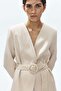 Belted lapelless blazer - 4