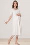 Women's Ecru Lace New Season Buttoned Maternity Nightgown with Breastfeeding Feature - 4