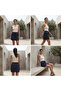 Navy Blue Jersey Mini Skirt with Drawstring Waist - 4