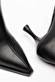 Lina Black Leather Pointed Toe Heeled Women's Boots - 2