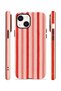 iPhone 14 Vorian Double Layer Case Coral Cream Stripe - 2