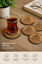 Set of 6 Anchor Patterned Mdf Coasters and Stand - 3
