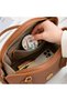 1 landscape portable folding small round mirror with hand rope key chain portable cosmetic mirror (random color, random pattern delivery) M06 - 6