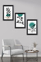 3-Piece A4 Black Frame Set Bohemian - Decorative Black Aluminum Framed Painting Set - 5