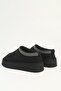 Women's Black Furry Slippers Qu-54395 - 3