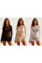 Women's Mesh Knit Backless Knitwear Pareo Beach Dress - 3