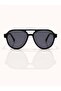 Phantom Polarized Square Sunglasses for Men & Women, Black Frame with Gold Accents, Smoke Grey Lenses | Model 3286-C2 - 7