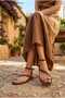 Women's Tan Ring Buckle Detailed Bodrum Sandals