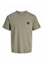 Khaki Jjcleveland Solid Patchwork Crew Neck T-Shirt