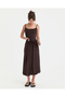 Brown Ecovero ™   Viscose Wrap Dress with Adjustable Straps and Detachable Skirt - 7