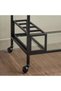 2 Tier Serving Trolley with Clear Glass Shelves, Welded Metal Frame Bar Cart with Lockable Wheels, Rolling Kitchen Cart, Modern Tea Coffee Drink Service Cart - 8