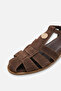 Layla Women's Genuine Leather Sandals - Brown Suede - 5