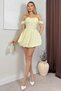Women's Strapless Balloon Hem Mini Dress – Off-Shoulder Bow Detail Short Party Homecoming Guest Dress - 3
