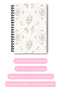 Elegant Leaf Motif Botanical Design A5 50 Sheets 100 Pages Spiral Checkered Notebook - 3