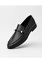 Genuine Leather Black Buckle Casual Men's Loafer Shoes Moccasin Leather Comfortable Shoes - 3